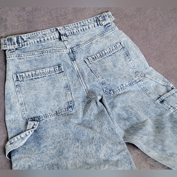 Women's Sz L (32x30) Acid Wash Barrel Denim Jeans Vintage Y2K Era - Picture 6 of 10